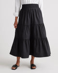 Quince Women's 100% Organic Cotton Tiered Maxi Skirt