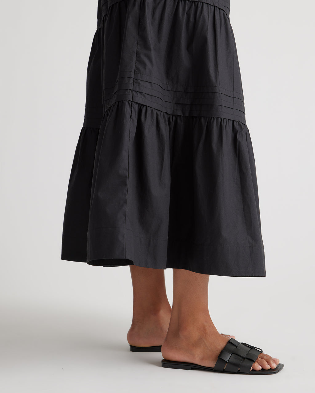 Quince Women's 100% Organic Cotton Tiered Maxi Skirt