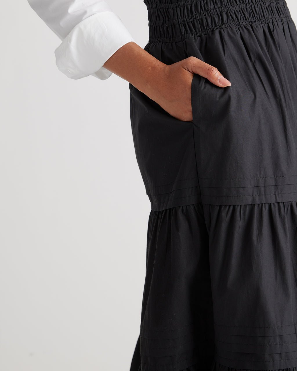 Quince Women's 100% Organic Cotton Tiered Maxi Skirt