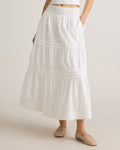 Quince Women's 100% Organic Cotton Tiered Maxi Skirt