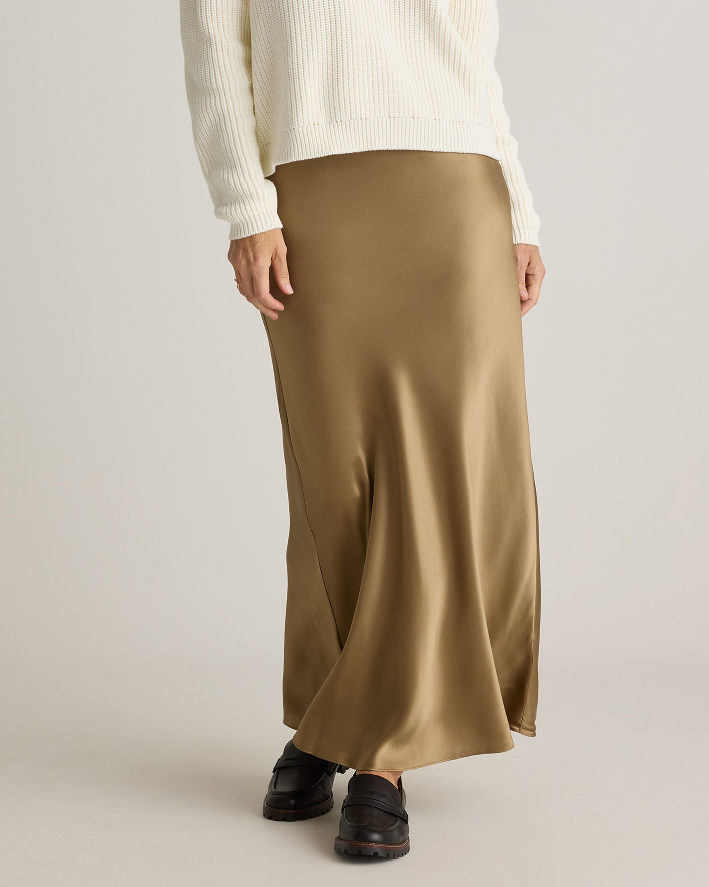 Quince Women's 100% Washable Silk Maxi Skirt