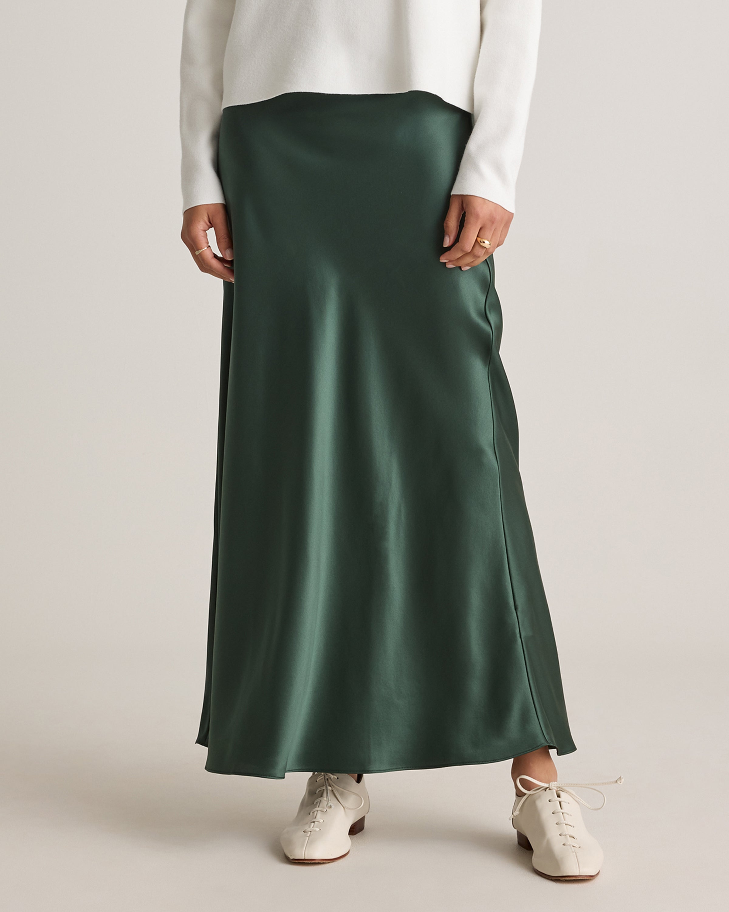Quince Women's 100% Washable Silk Maxi Skirt
