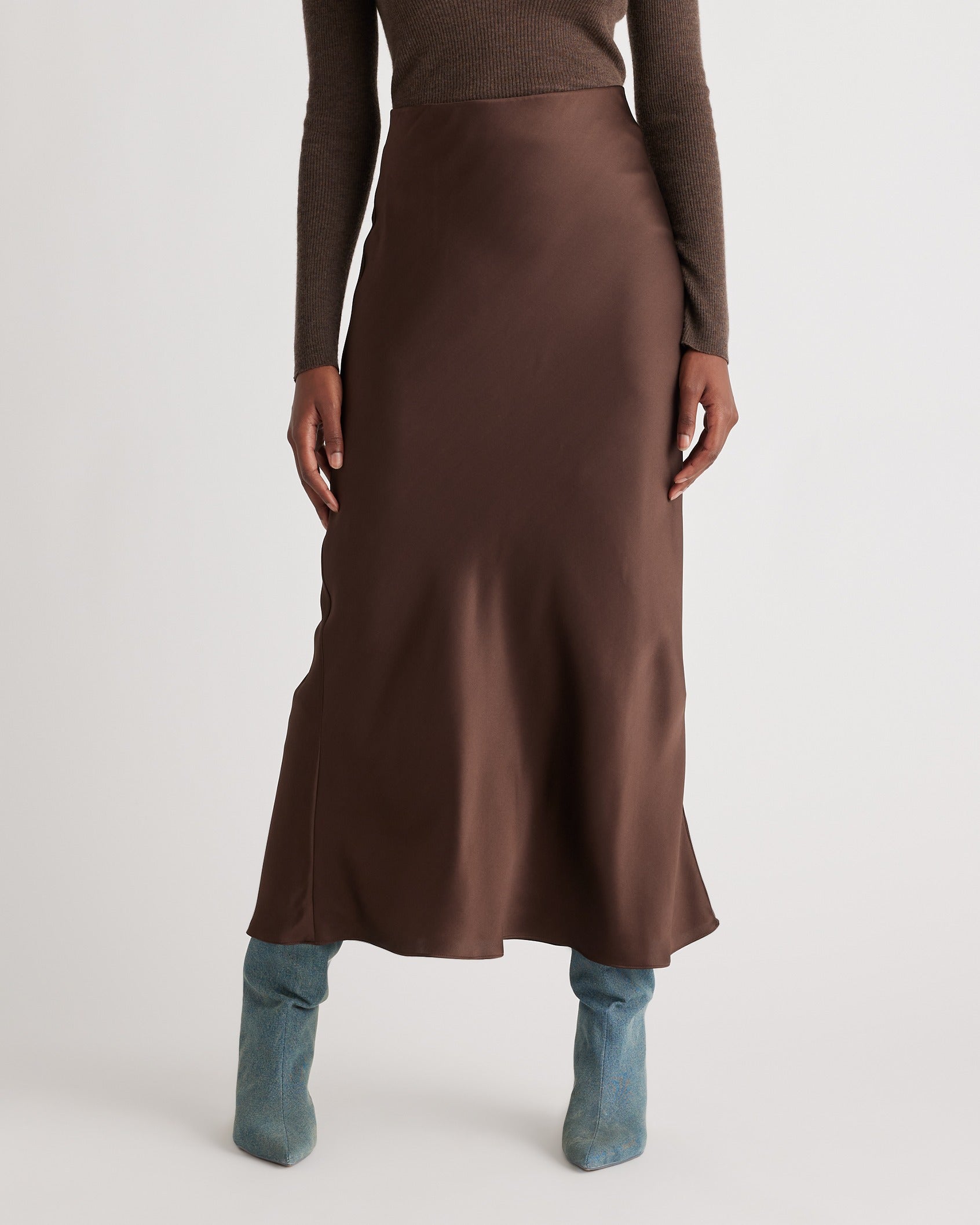 Quince Women's 100% Washable Silk Maxi Skirt