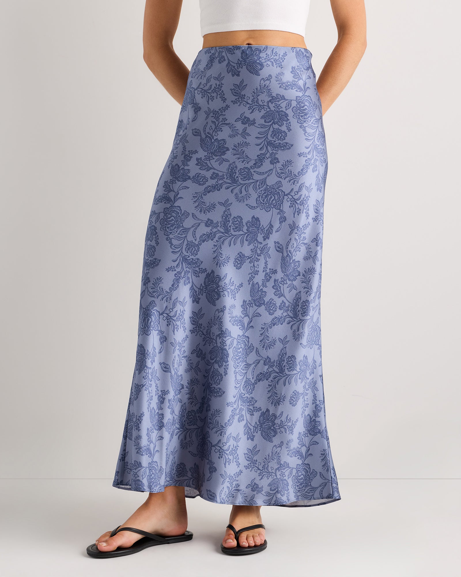 Quince Women's 100% Washable Silk Maxi Skirt