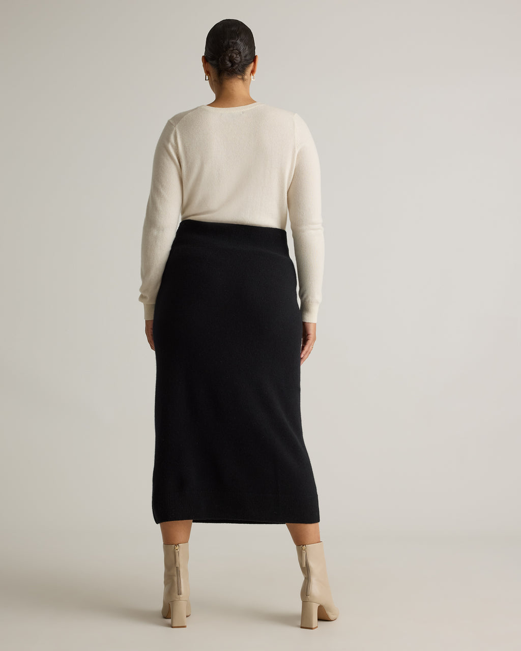 Quince Women's Mongolian Cashmere Fitted Midi Skirt