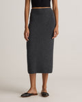 Quince Women's 100% Grade A Mongolian Cashmere Fitted Midi Skirt